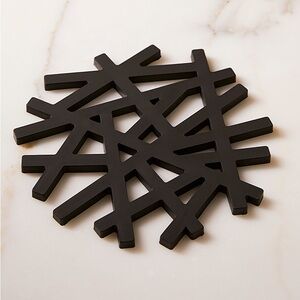 🆕 Simons Black Modern Lattice Silicone Trivet 1pc